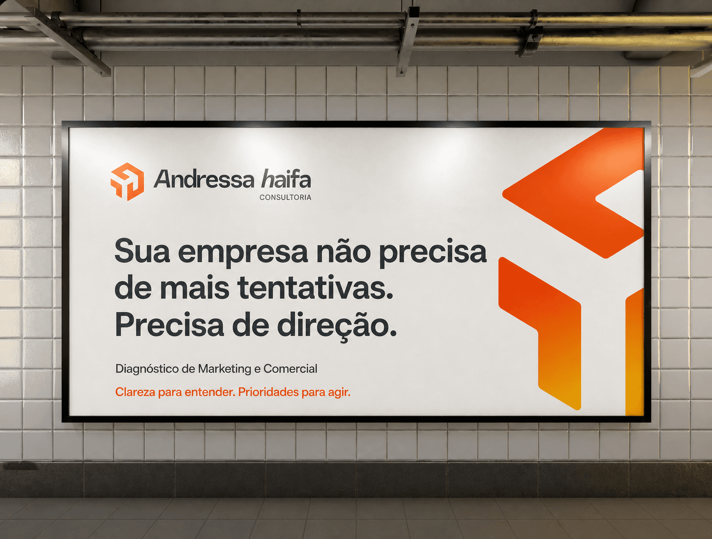 Mockup de outdoor com a marca Andressa haifa